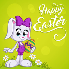 Obraz na płótnie Canvas Nice and cute Easter bunny, vector illustration