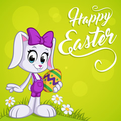 Nice and cute Easter bunny, vector illustration