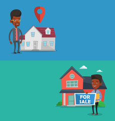 Two real estate banners with space for text.