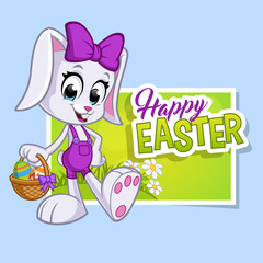 Easter greeting card with a cute bunny