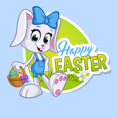 Easter greeting card with a cute bunny