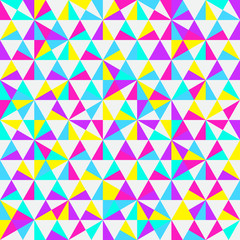 Abstract geometric pattern. Bright neon colors. Memphis style pattern. Seamless vector pattern. Vector illustration.