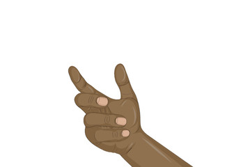 A woman's hand holds something invisible. Empty place for your ad or product or object. 