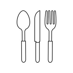 fork, knife and spoon icon