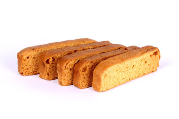 crispy rusk on white