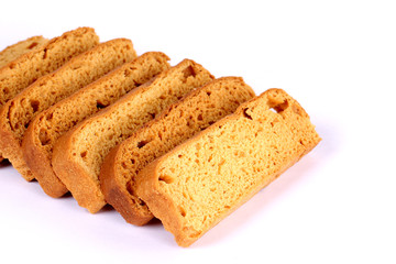 crispy rusk on white