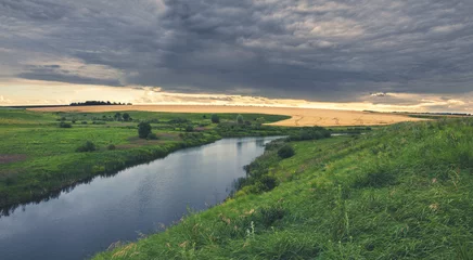 Foto op Canvas Summertime.Landscape with river. © valeriy boyarskiy