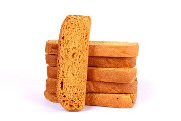 crispy rusk on white