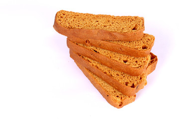 crispy rusk on white