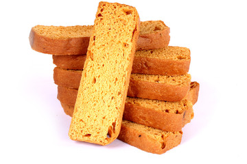 crispy rusk on white