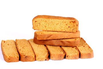 crispy rusk on white