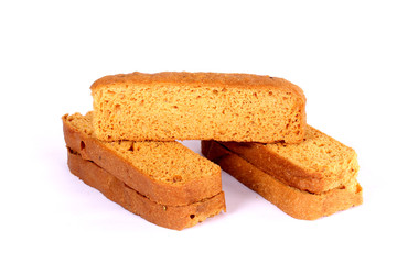 crispy rusk on white