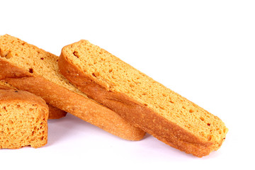 crispy rusk on white