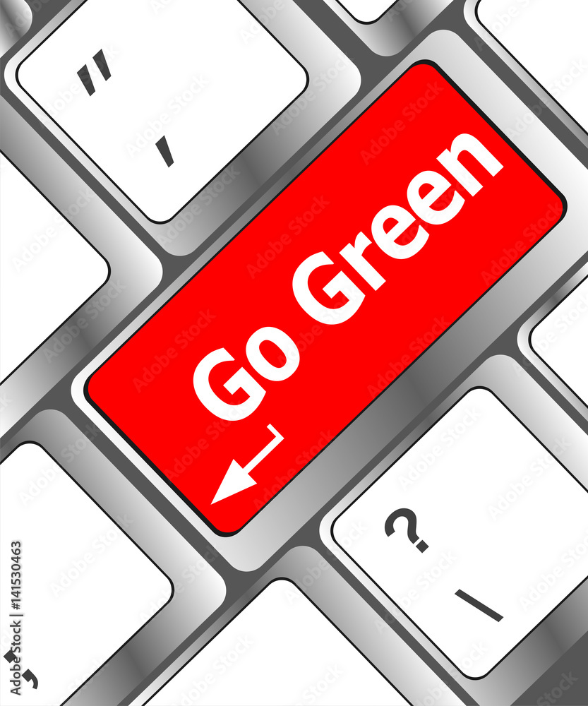 Poster a keyboard with a key reading go green