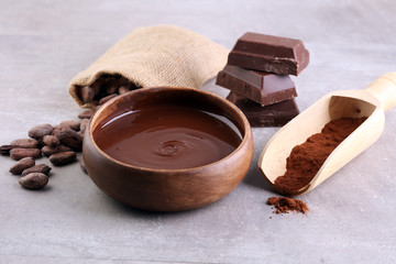 Melting chocolate / melted chocolate/ chocolate swirl/ stack/ chips and powder
