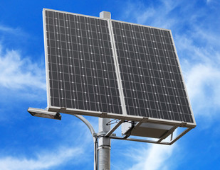 new solar panel over white