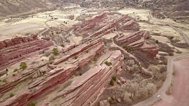 Drone View of Red Rocks in Colorado