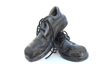 Old Safety Shoes on isolated