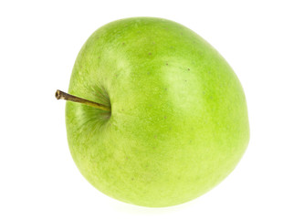 Green apple on a white background