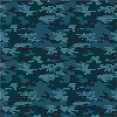 Army or Military Navy Digital Camouflage Seamless Vector Pattern or Seamless Vector Background