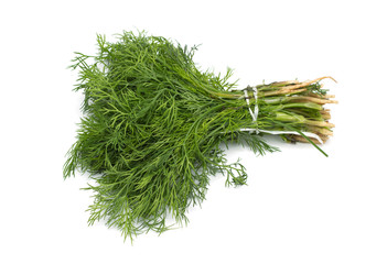 Dill bunch isolated on white background