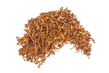 Dried smoking tobacco isolated on a white background