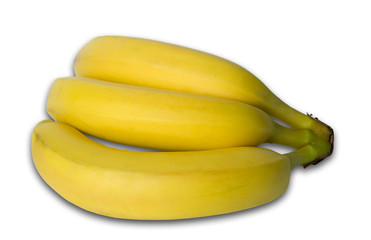 Fototapeta na wymiar fresh bananas isolated on white background with shadow