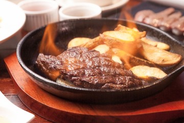 Fototapeta premium beef sirloin pan steak