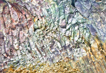 close-up relief of the rocks