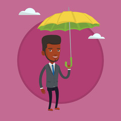 Insurance agent with umbrella vector illustration.