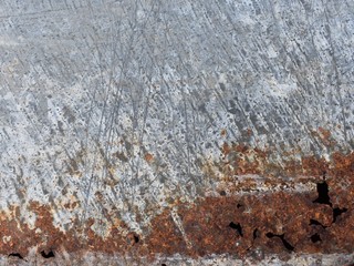 Galvanized metal with rust holes 