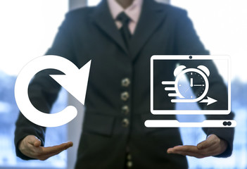 Agile development software coding business concept. Agility reset nimble fast start up. Quick...