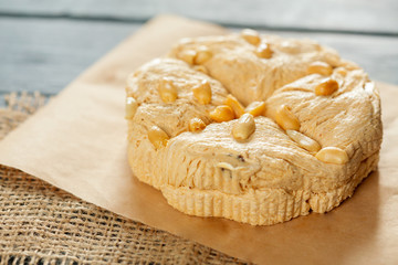 traditional eastern desserts on wooden background