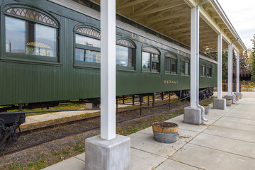 Old rail car in Pioneer Park. Fairbanks, Alaska, USA