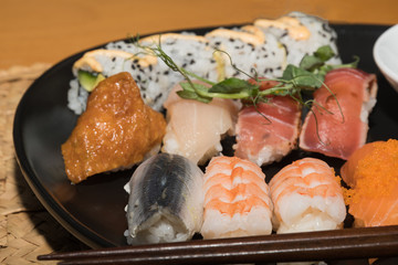 Sushi meal closeup