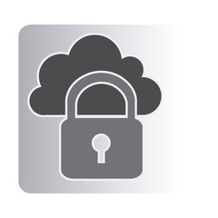 cloud padlock connect icon, vector illustration design