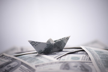 ship origami banknotes