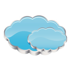 blue cound data network icon, vector illustration design