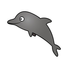 happy dolphin cartoon icon, vector illustration design