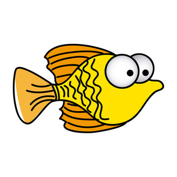 happy fish cartoon icon, vector illustration design