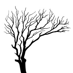 silhouette on tree isolated vector - 141540814