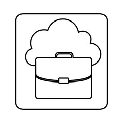 figure cloud suitcase network icon, vector illustration design