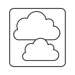 figure cound data network icon, vector illustration design