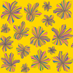pattern of multi-colored flowers