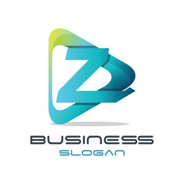 3d Modern Letter 'Z' Media Logo