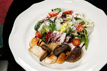 mushroom salad on dish