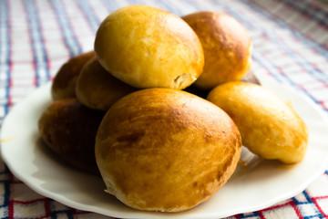 baked little buns with jam