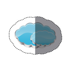 blue cound data network icon, vector illustration design