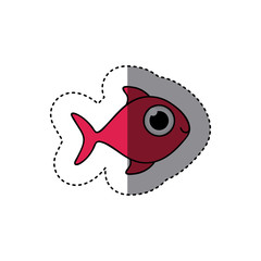 fucsia happy fish cartoon icon, vector illustration design