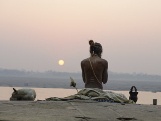 Yogi in India, Varanasi. December 2015